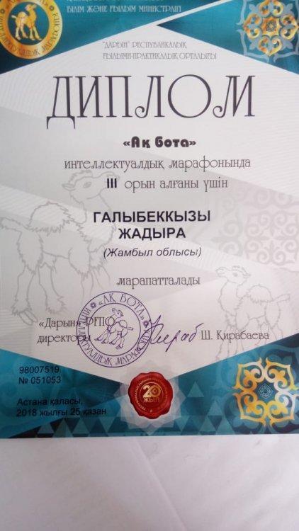 "АҚ БОТА" ИНТЕЛЛЕКТУАЛДЫҚ МАРАФОНЫНЫҢ ЖЕҢІМПАЗДАРЫ