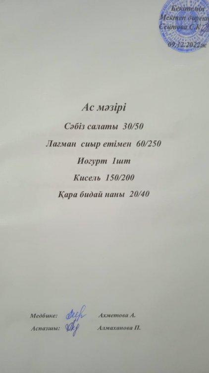 09.12.2022 ж. Ас мәзірі