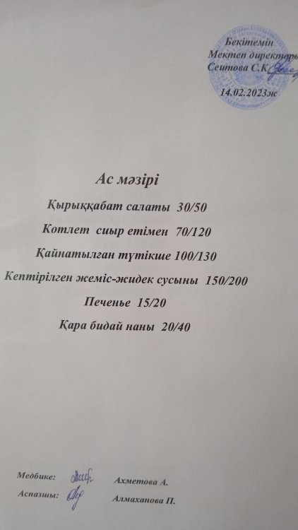 14.02.2023 ж. Ас мәзірі